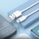 Hoco X87, Type -C cable - USB, 3 A, 1 m, silicone braid, white