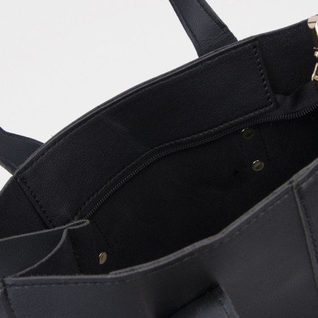 Bag Female Tout with zipper, black color-2