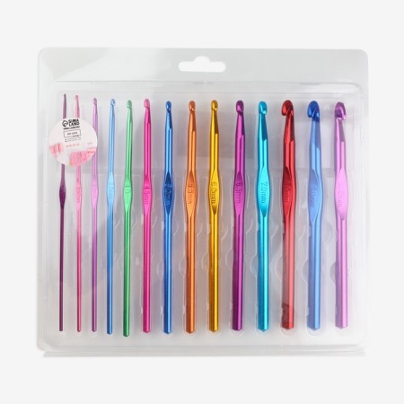 Knitting hook set, D = 2-10 mm, 14.5 cm, 14 pcs, colorful color-4