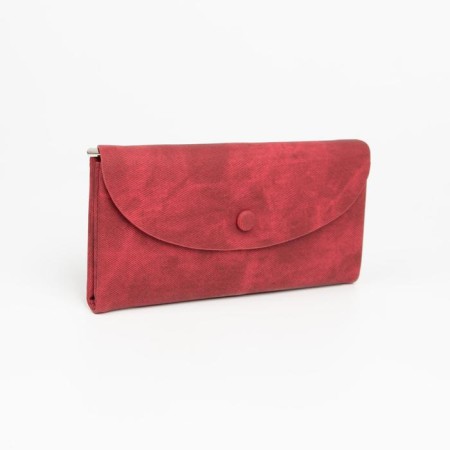 Women's wallet on the button, red color