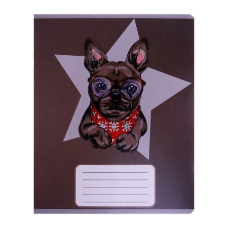 Notebook 12 sheets in the “dog style” cage, cover coated paper, VD-LK, OFSET block, mix-2