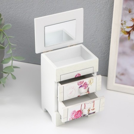 Casket wood 3 boxes "Flower composition" 6.5x9x12 cm-2