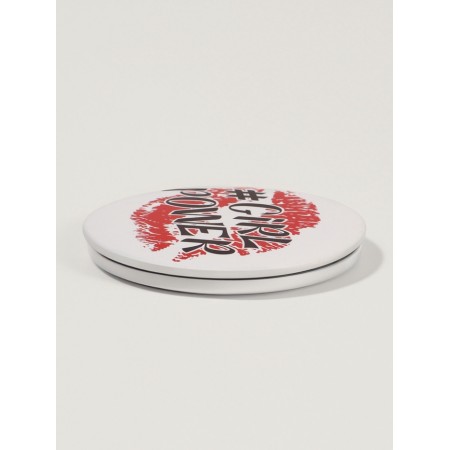 Mirror folding circle (2) C/took D7.3cm grl pwr lips Pack Packet QF-3