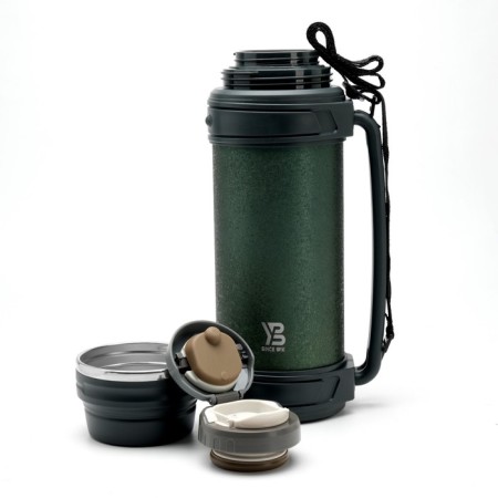 Thermos, 2 l, path "Devis", with a mug, with a strap, retains heat 20 hours, 13.5 x 34 cm, green 71092-6