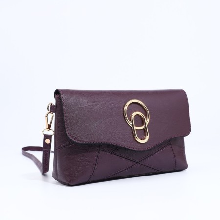 Magneta bag, long belt, purple color-3
