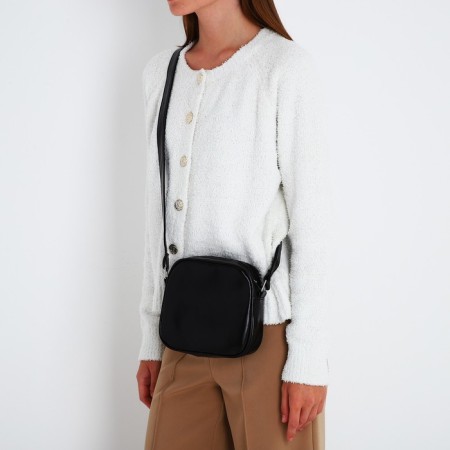 Bag Cross-Bodi with a zipper, black color-5