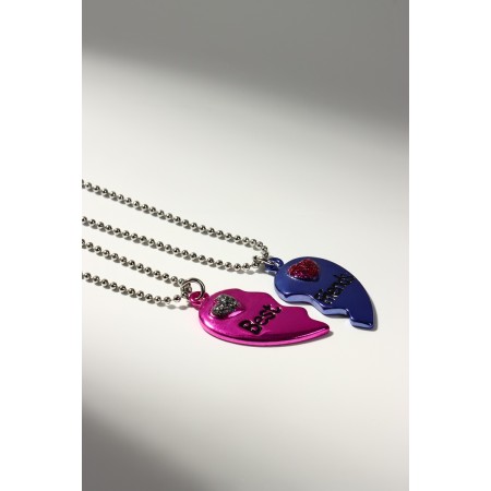 Kulons "Demetrons" Bright hearts, the color is pink blue in silver, 45 cm-2