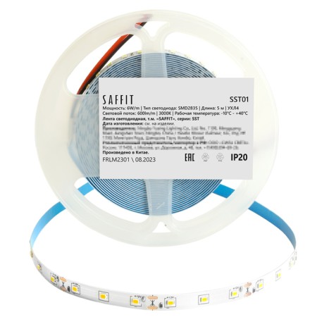 SAFFIT LED strip, 5 m, SMD2835, 60 LED/m, 6 W/m, 12V, glow warm white-1