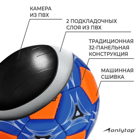 Ball football onlytop, PVC, machine stitching, 32 panels, p. 2, color mix-2