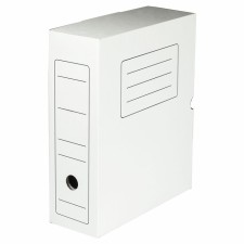 Archive box with A4 valve, calligrata, 100 mm, up to 900 l, microhofrocarton, white