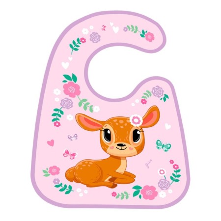 Bibslate for feeding "deer" waterproof on Velcro, with a pocket