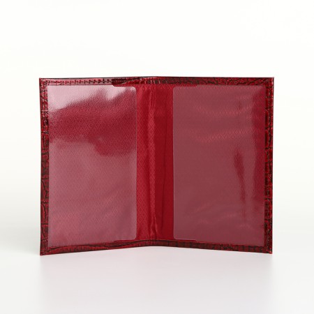 Cover for passport, Textura, burgundy color-4