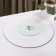 Glass stand for a cake rotating shares "Marbl", d = 32 cm, white color