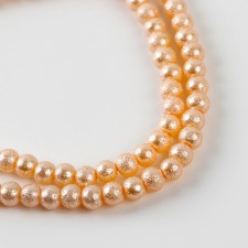 Glass beads, set 140 pcs., Size 1 pc. - 6 mm, beige color