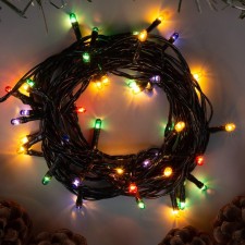 Garland “thread” 5 m, IP20, dark thread, 50 lamps, a glow of multi, 8 modes, 220 V