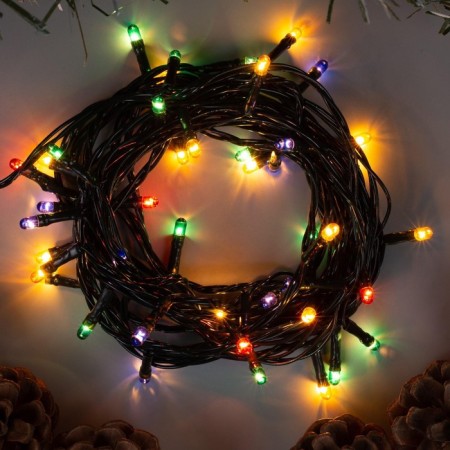 Garland “thread” 5 m, IP20, dark thread, 50 lamps, a glow of multi, 8 modes, 220 V