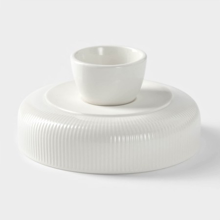 Ceramic dish for fruits, d = 15.5 cm, white color-3