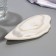 Ceramic plate "Sea shell", 9 x 19 cm white, white color