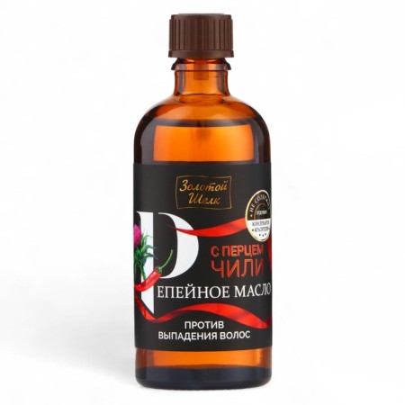 Gold silk burdock oil with chili pepper against hair loss, 100 ml