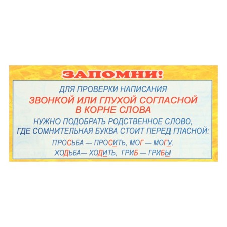 Set of cheat sheets "Russian language for elementary school" 9 types-7
