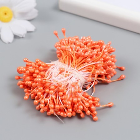 Stamens for flowers "droplets gloss Orange" set 300 pcs length 6 cm-1