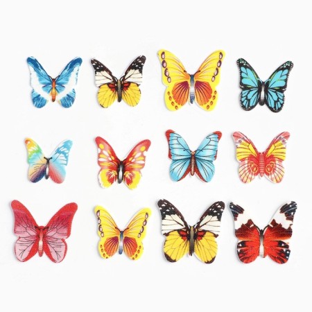 Waffel butterflies for decor of cupcakes, cake, mix, 30 pcs-1
