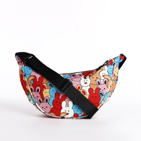 Youth bag with zipper, colorful/pink color-4
