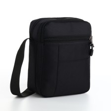 Men's bag 20*8*23, 2 Otv on the zipper, n/k, black