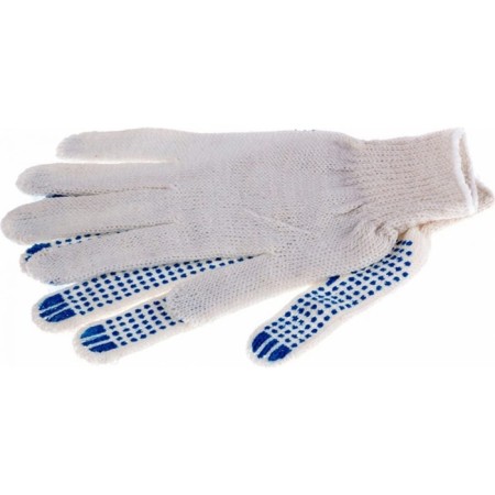 Workers, x/b gloves, knitting class 10, with PVC dots, white-2