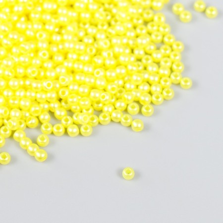 Set of beads "needlework" plastic, diameter 3 mm, 25 g, yellow