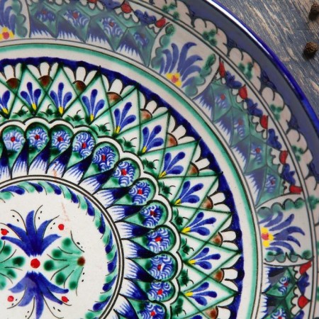 Largan Rishtan ceramics "Patterns", 25 cm, blue-8