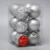 Set of balls plastic D-6 cm, 12 pcs "Laurent" silver