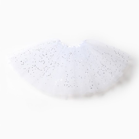 Children's skirt kaftan "shine" white, length 30 cm