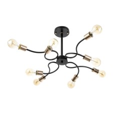 Ripley chandelier 8he27 40w black and gold 60x60x40 cm