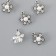 Decor for creativity metal, rhinestones "Five -up with a edging" silver 1.9x1.7 cm