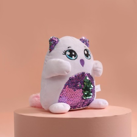 Soft toy with sequins "Owl", 17 cm x 9 cm x 15 cm-5