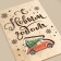 Wooden postcard "Happy New Year!" A car with a Christmas tree, 10 x 15cm, New Year