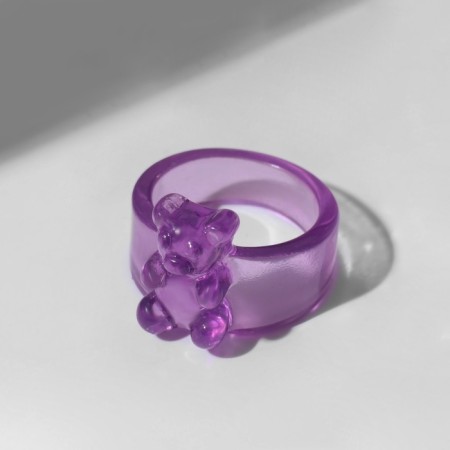 Ring "Marmalade Bear" wide, purple color, size 18-2