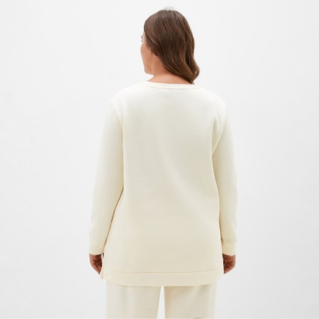 Lenced Women's sweatshirt with the basis of Mist Cozy Style, Milk, Size 52-2