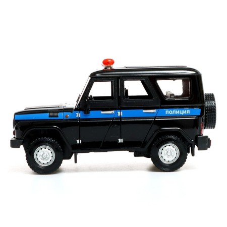 Metal machine "UAZ Hunter. Police ", inertia, 1:24, light and sound-1