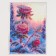 New Year's diamond mosaic with partial filling on the canvas "New Year. Roses ", 15 x 21 cm