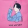 Shoper bag Love Yourself, 40 x 35cm, pink color