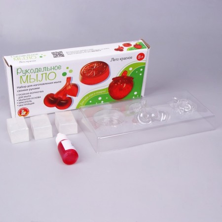 Set for making soap. DIY needle soap "Summer Red"