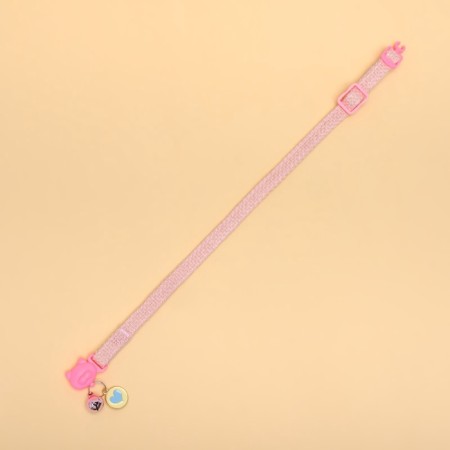 Koshachi collar "tenderness", with a bell and suspension, 30 x 1 cm, polyester, pink-4