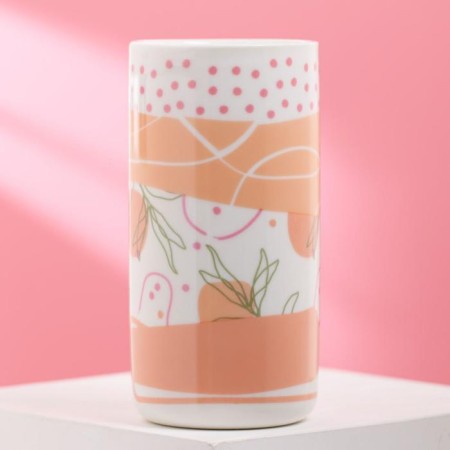 Ceramic "Patterns" glass, 250 ml, white color-1