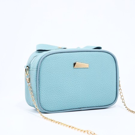 Bag Cross-Bodi with a zipper, blue color-2