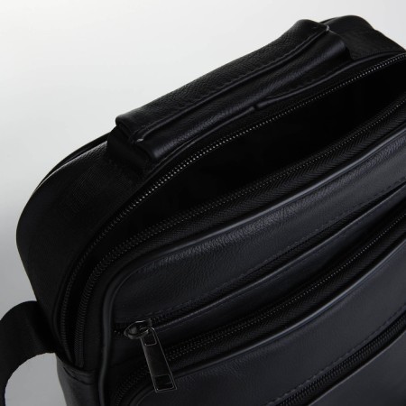 Male bag on lightning, long belt, black color-4