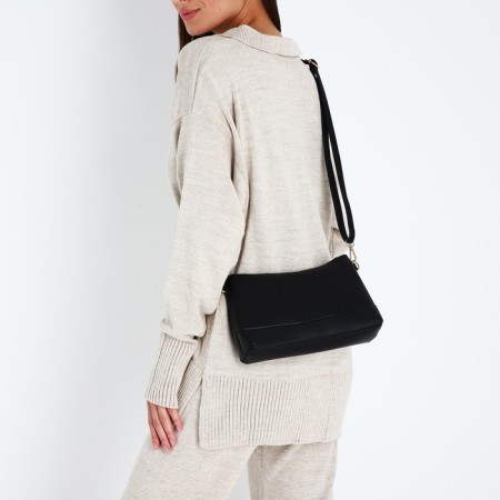 Bag Cross-Bodi with a zipper, black color-7