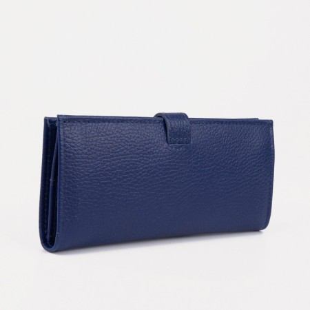 Women's wallet on the button, blue color-1