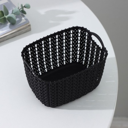 Storage basket with handles "Weaving", plastic, 12 × 8.5 × 8 cm, color mix-1